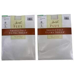 Hanes Plus Absolutely Ultra Sheer Pantyhose Pearl Size Three Plus 00P30 2 pair